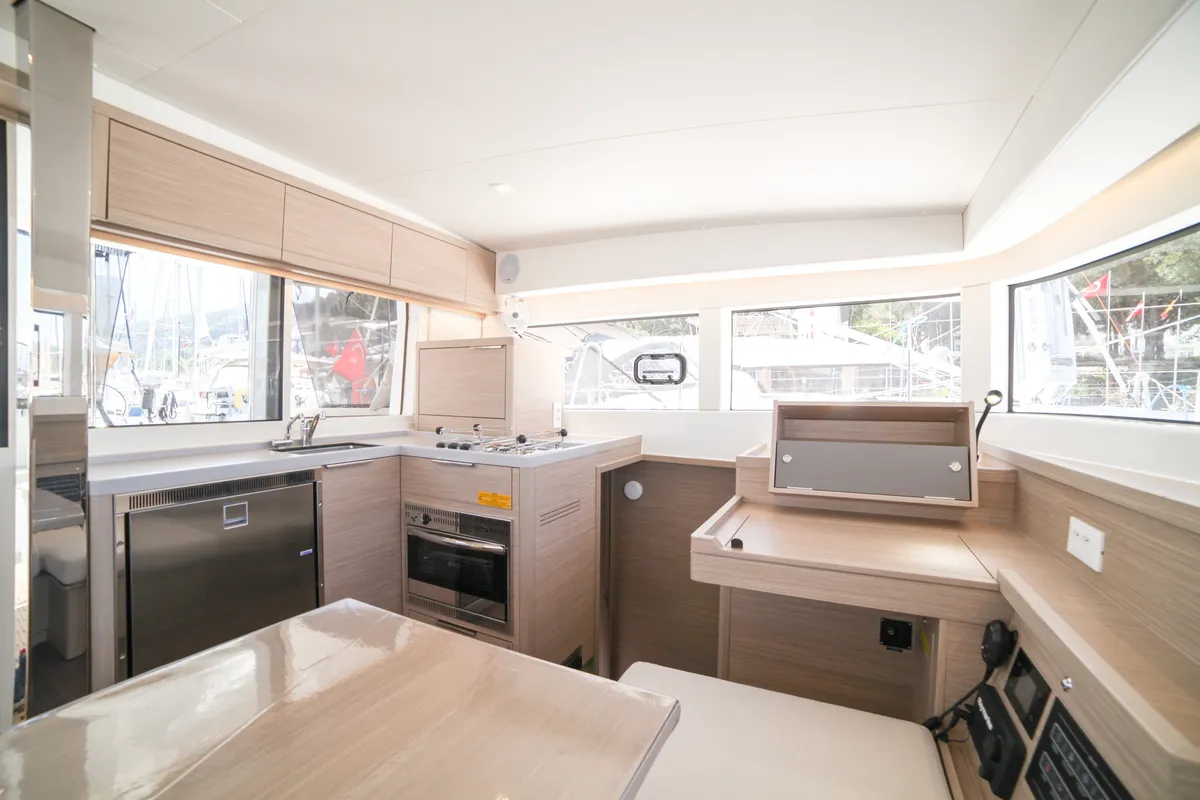 Galley of Sail Sagitta, a Lagoon 40 catamaran at Fethiye, Turkey