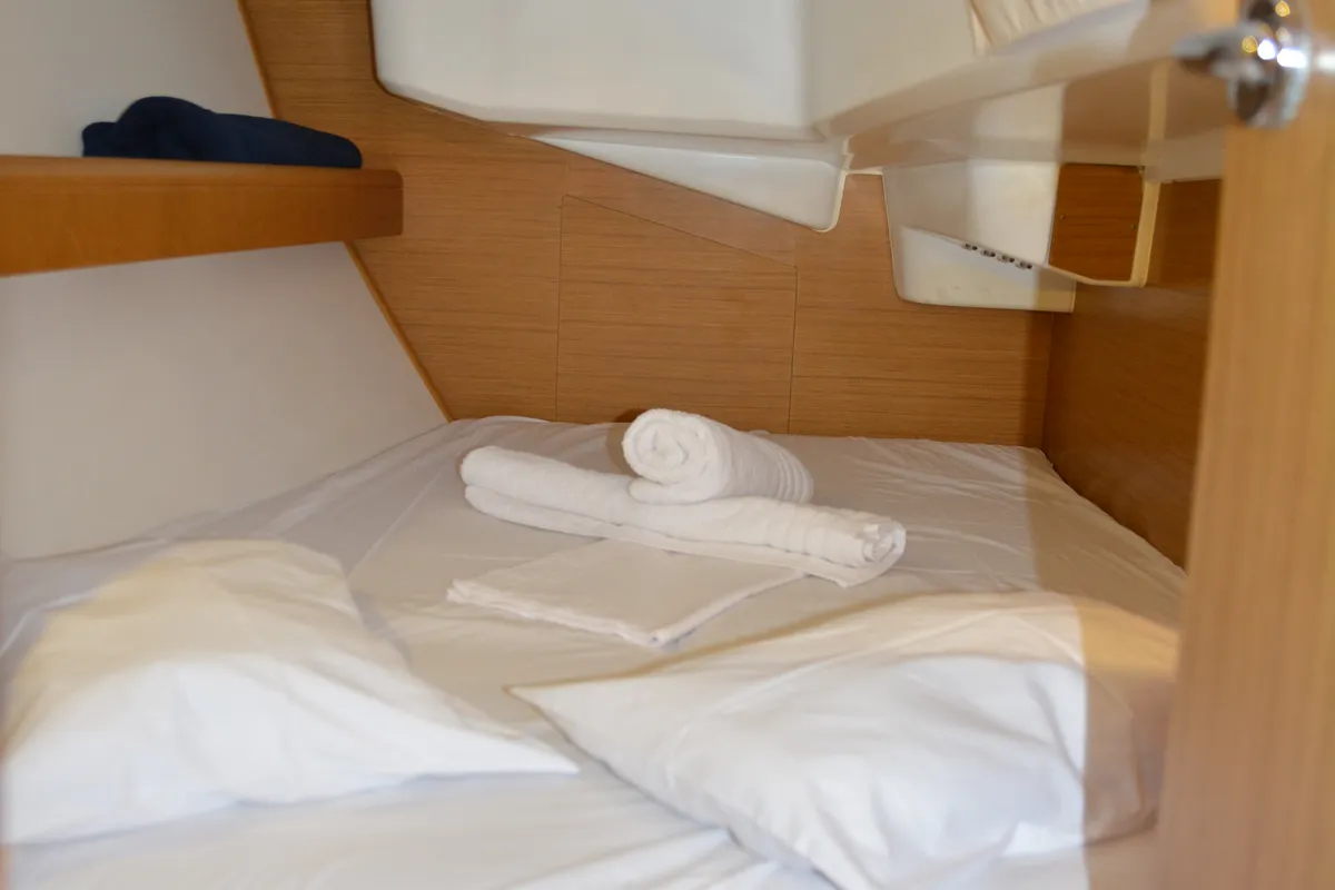 Cabin on Babis 2010, a Jeanneau Sun Odyssey 36i sailboat at Municipal Unit of Lefkada, Greece