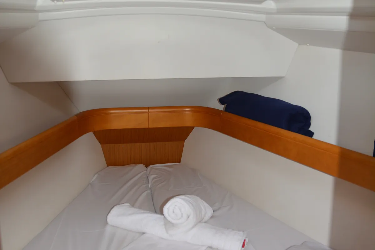Cabin on Babis 2010, a Jeanneau Sun Odyssey 36i sailboat at Municipal Unit of Lefkada, Greece