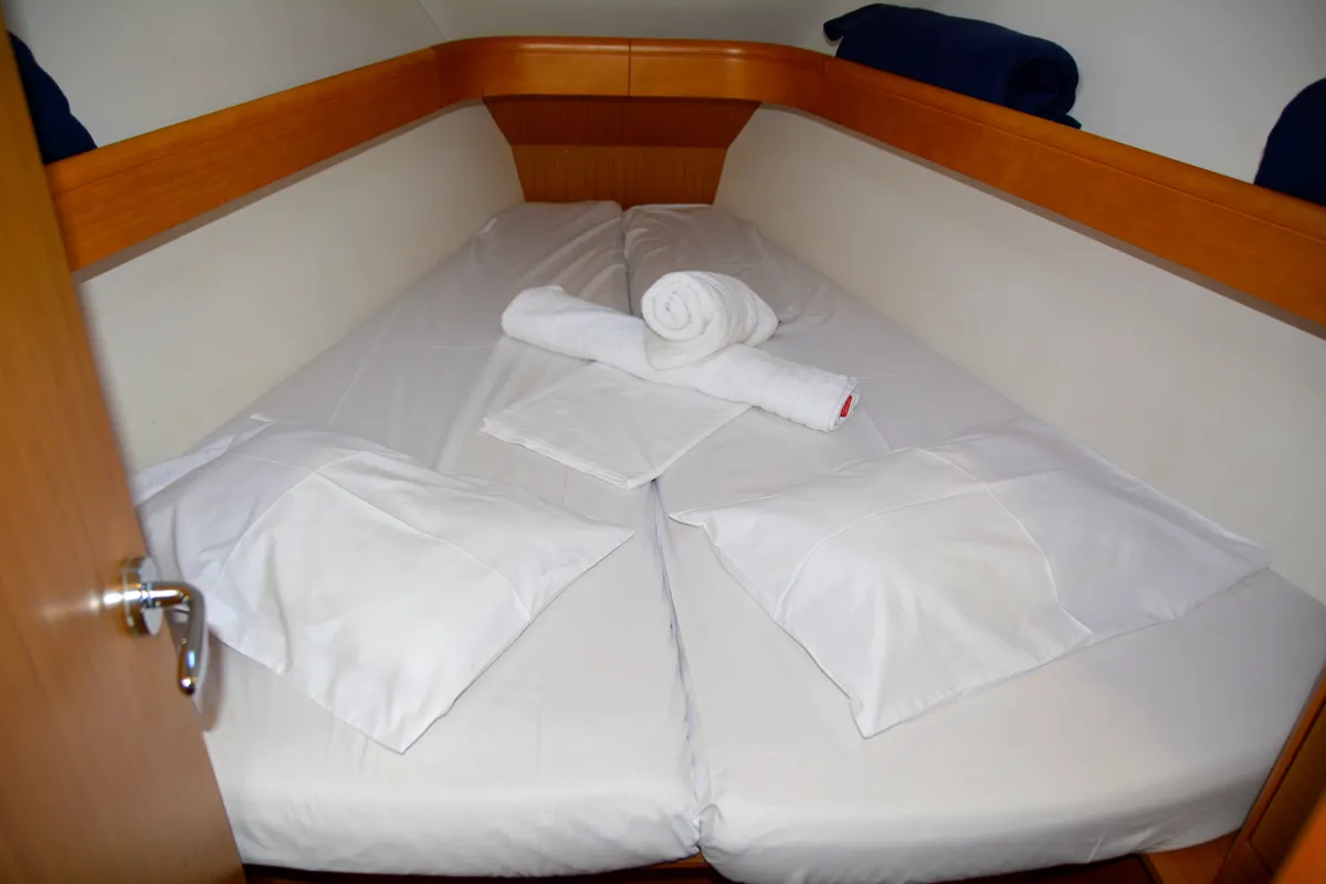 Cabin on Babis 2010, a Jeanneau Sun Odyssey 36i sailboat at Municipal Unit of Lefkada, Greece