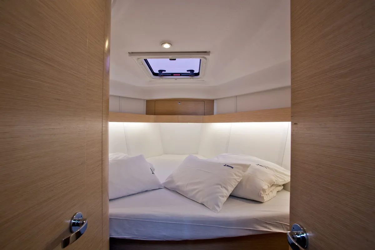 Cabin on Silente, a Elan Impression 40 sailboat at Grad Labin, Croatia