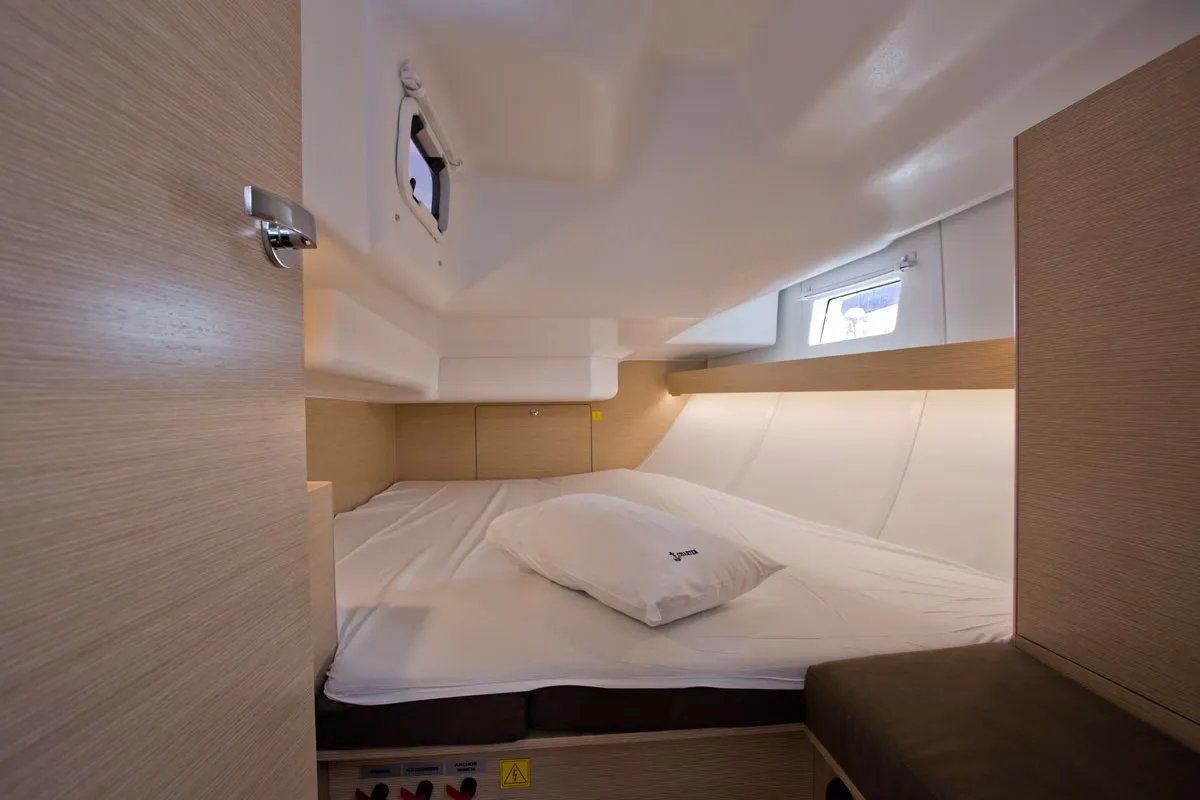 Cabin on Silente, a Elan Impression 40 sailboat at Grad Labin, Croatia