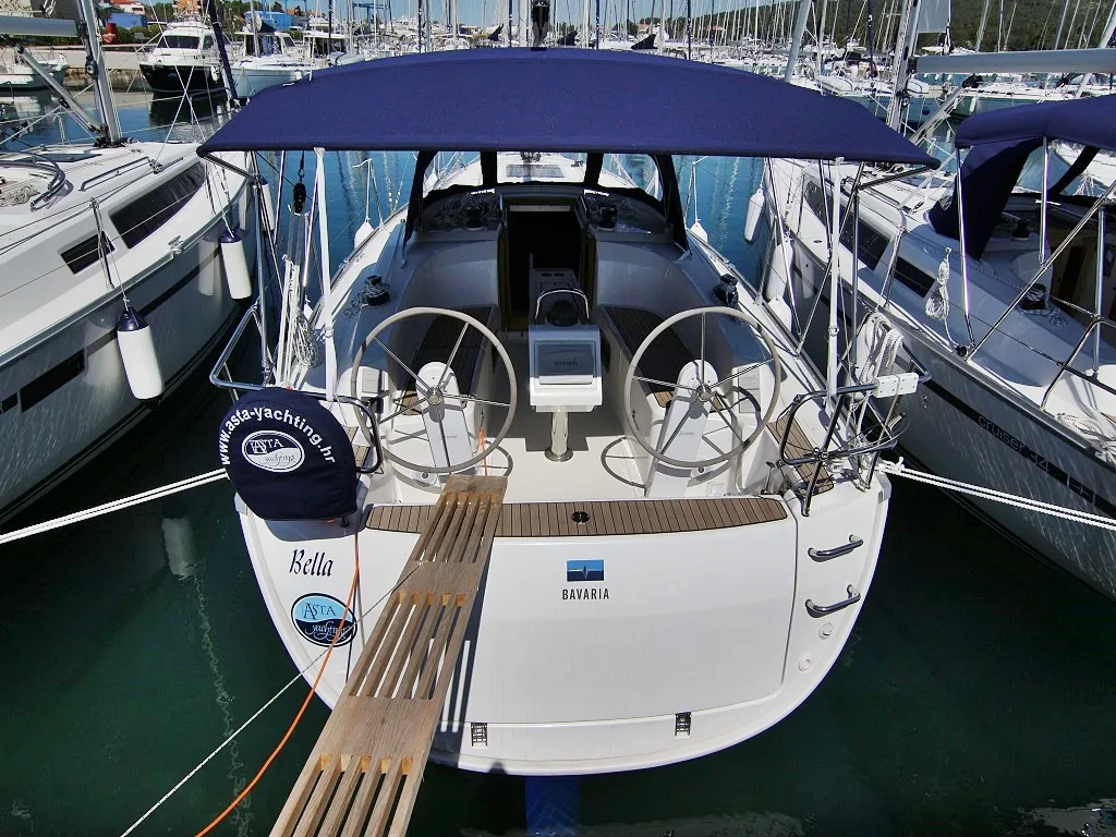 Deck of Bella, a Bavaria Cruiser 34 sailboat at Općina Sukošan, Croatia