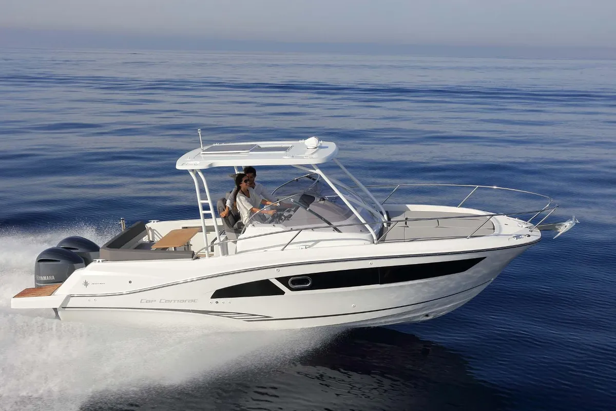 Athos, a Jeanneau Cap Camarat 9.0 WA motorboat at Grad Biograd na Moru, Croatia