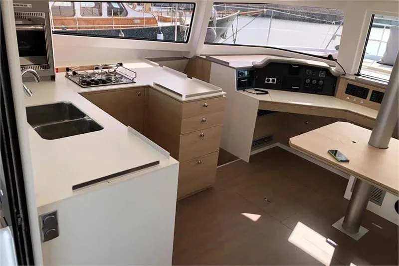 Galley of Liberty, a Bali 4.5 catamaran at Palermo, Italy