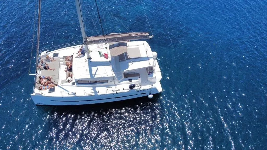 Exterior view of Liberty, a Bali 4.5 catamaran at Palermo, Italy