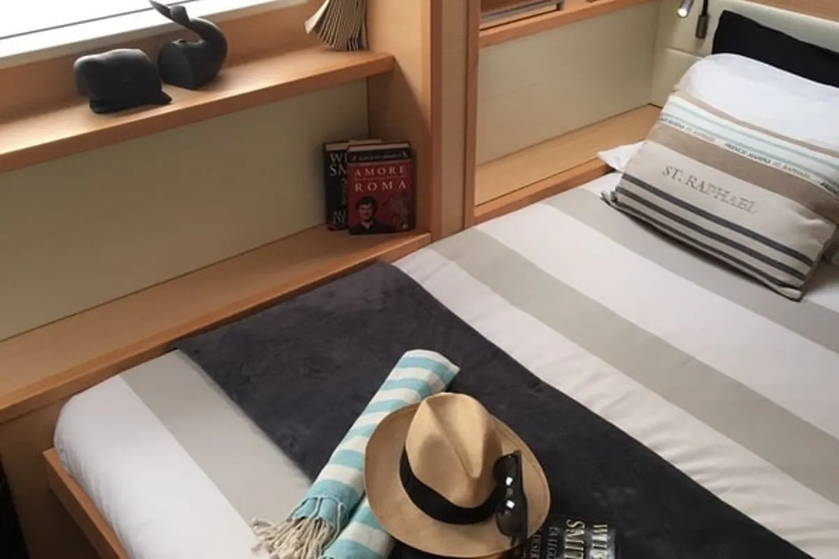 Cabin on Summertime, a Lagoon 52F catamaran at Capo d'Orlando, Italy