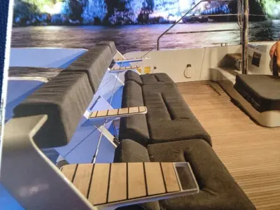 Deck of Summertime, a Lagoon 52F catamaran at Capo d'Orlando, Italy