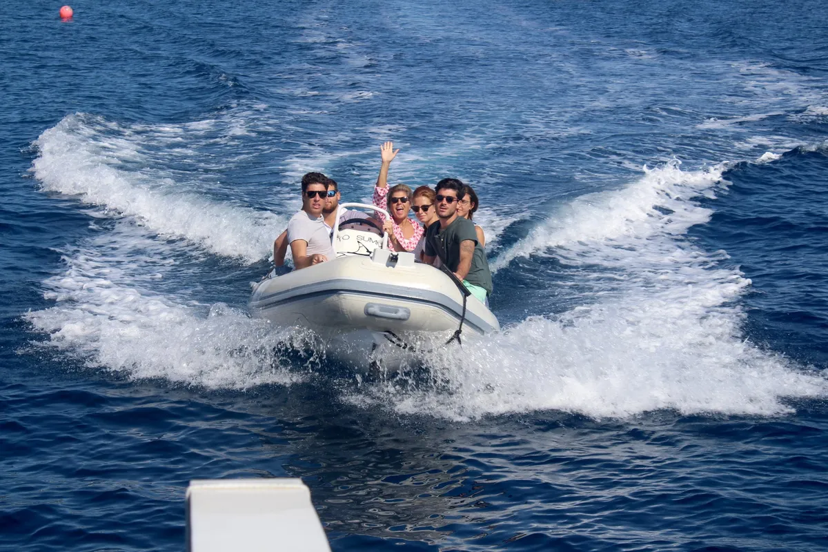 Summertime, a Lagoon 52F catamaran at Capo d'Orlando, Italy