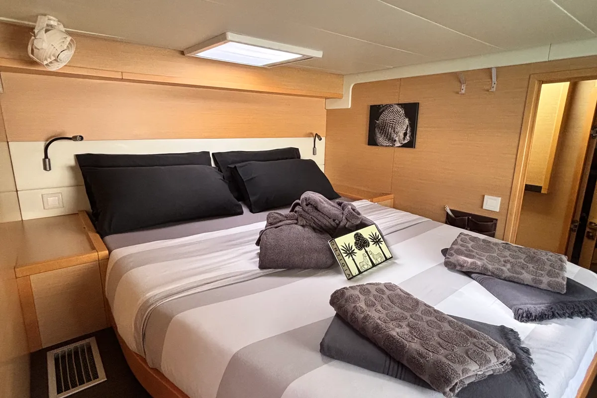 Cabin on Summertime, a Lagoon 52F catamaran at Capo d'Orlando, Italy