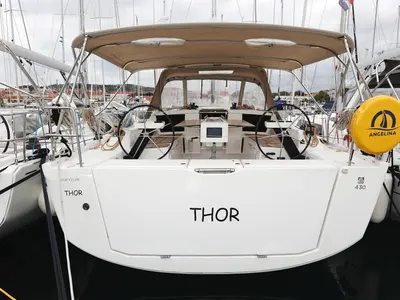 Cockpit of Thor, a Dufour 430 GL sailboat at Vodice, Croatia