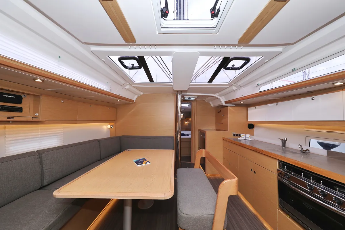 Salon of Thor, a Dufour 430 GL sailboat at Vodice, Croatia
