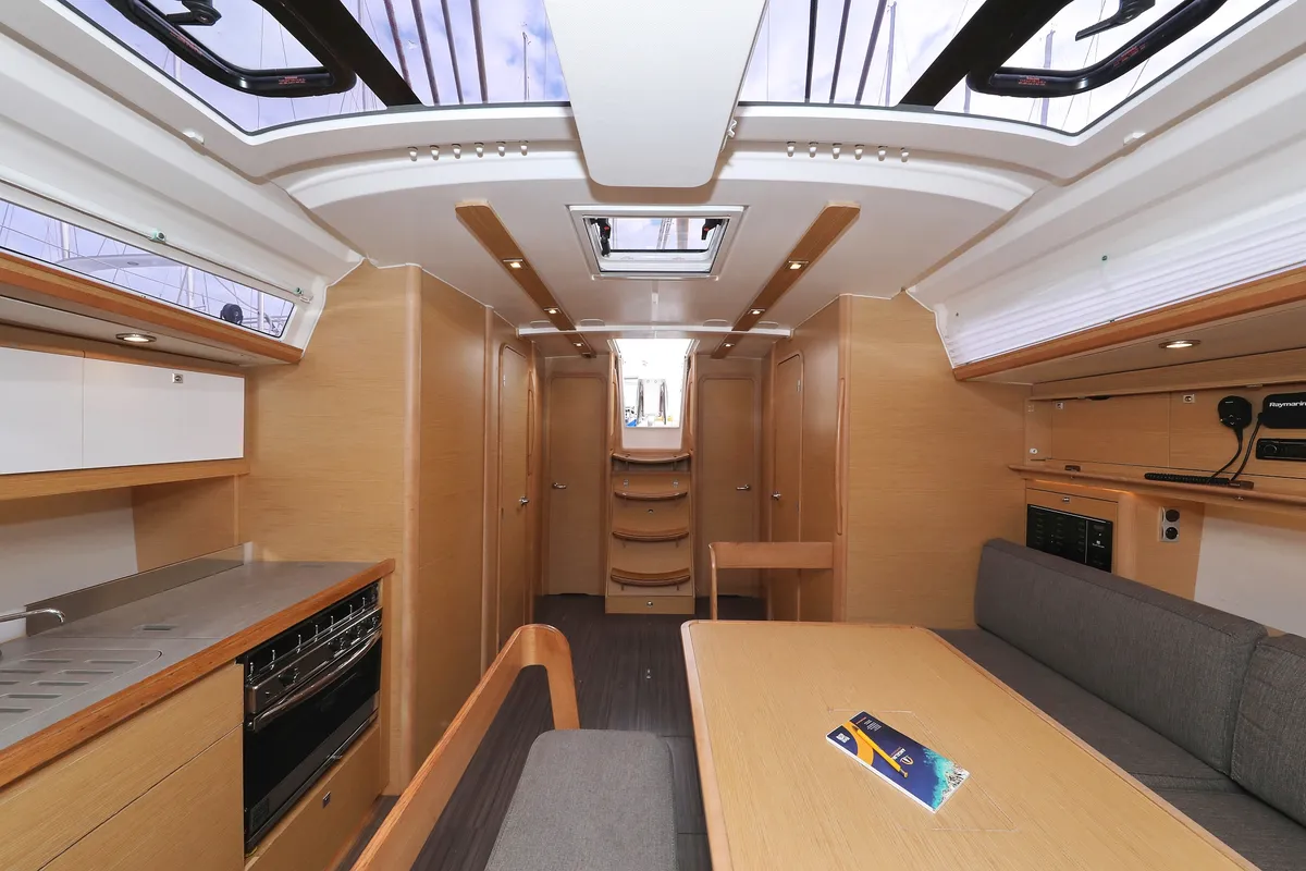 Salon of Thor, a Dufour 430 GL sailboat at Vodice, Croatia