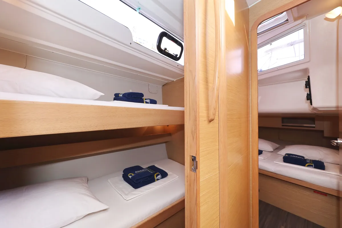 Cabin on Thor, a Dufour 430 GL sailboat at Vodice, Croatia