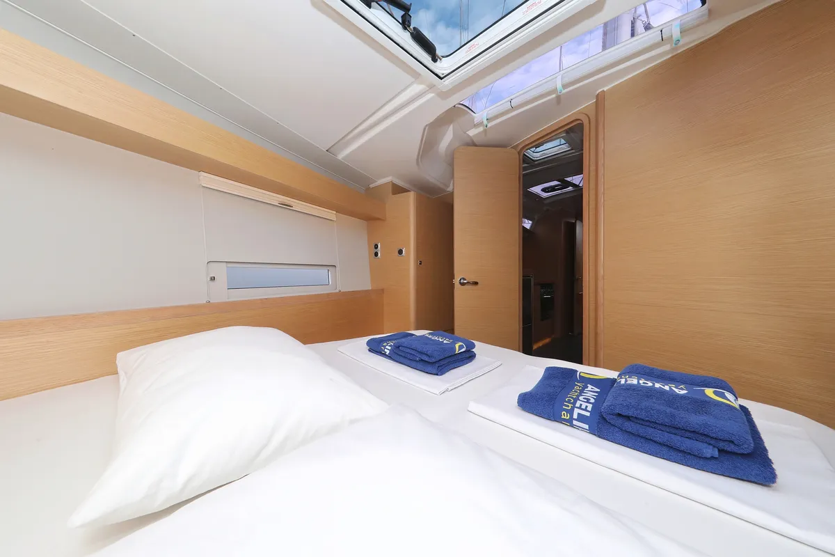 Cabin on Thor, a Dufour 430 GL sailboat at Vodice, Croatia