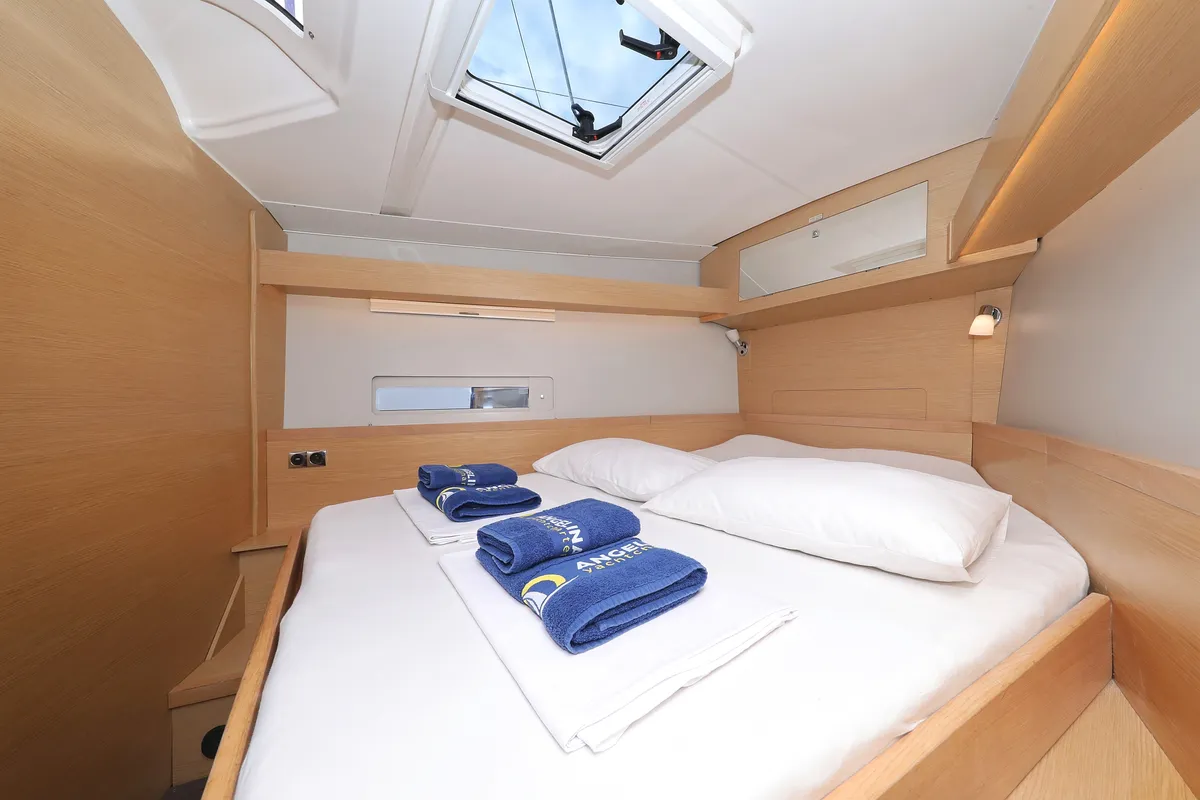 Cabin on Thor, a Dufour 430 GL sailboat at Vodice, Croatia