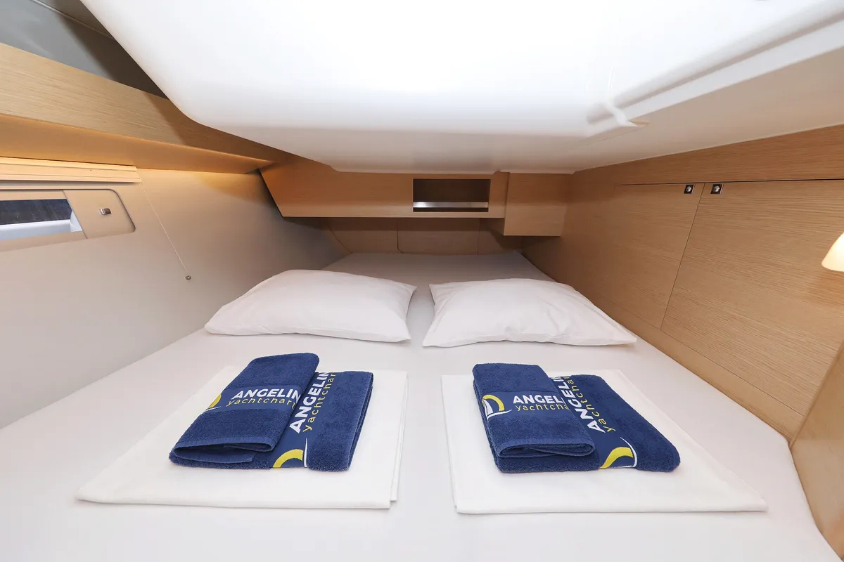 Cabin on Thor, a Dufour 430 GL sailboat at Vodice, Croatia