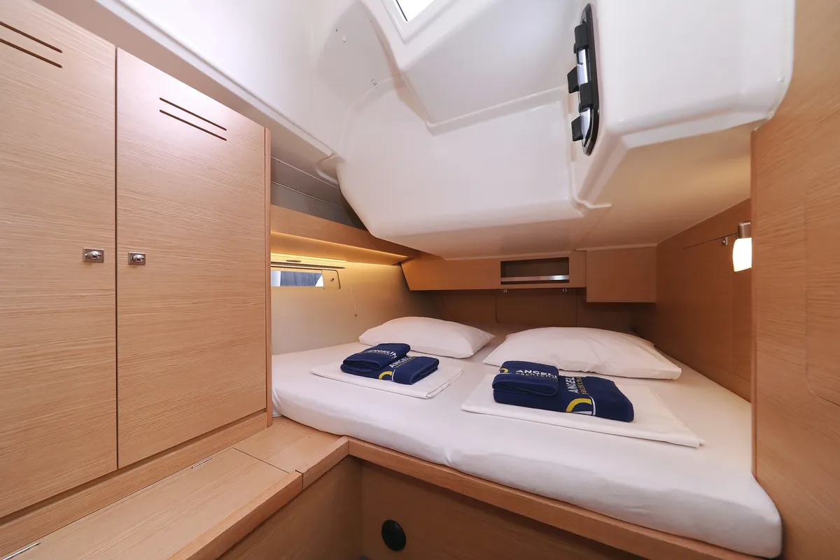 Cabin on Thor, a Dufour 430 GL sailboat at Vodice, Croatia