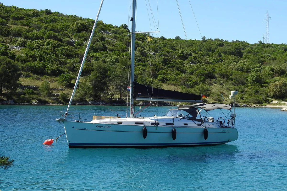 Exterior view of Fame, a Beneteau Cyclades 43.3 sailboat at Heiligenhafen, Germany