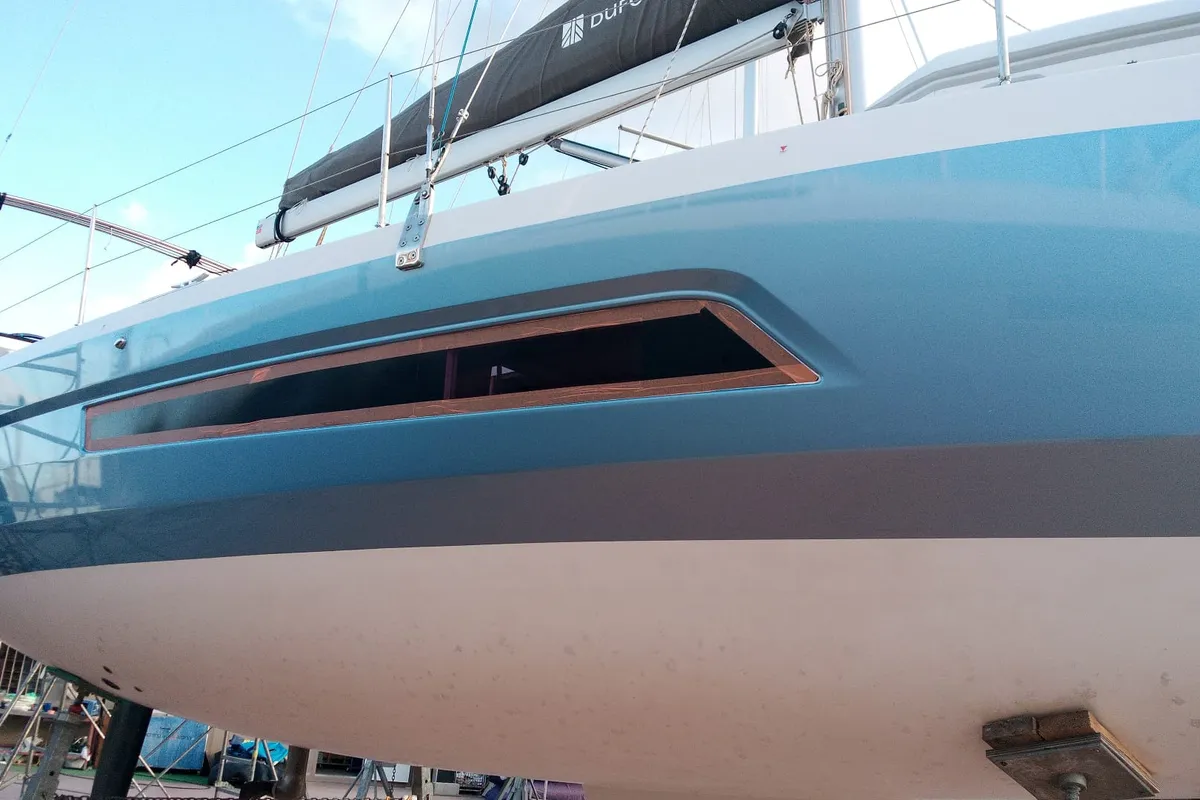 Polygala, a Dufour 37 sailboat at Olbia, Italy