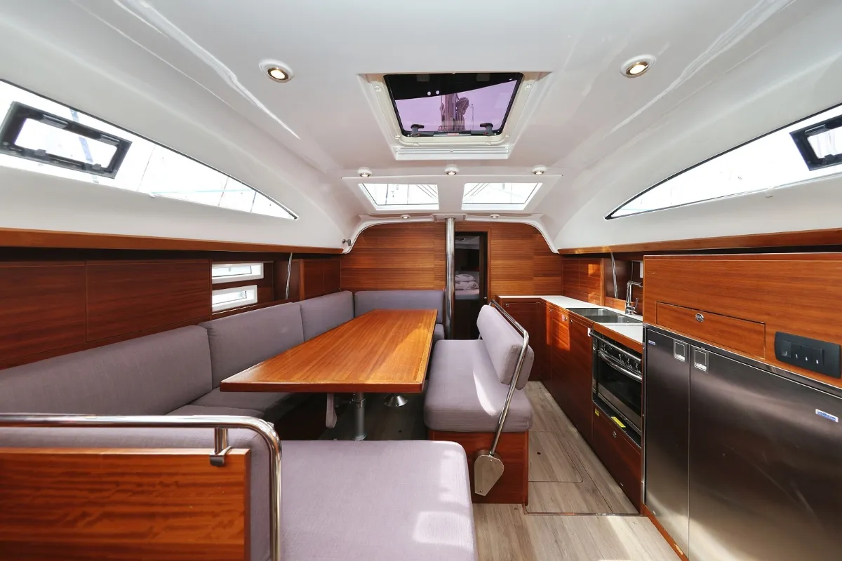 Salon of Top Gun, a Elan Impression 45.1 sailboat at Pirovac, Croatia
