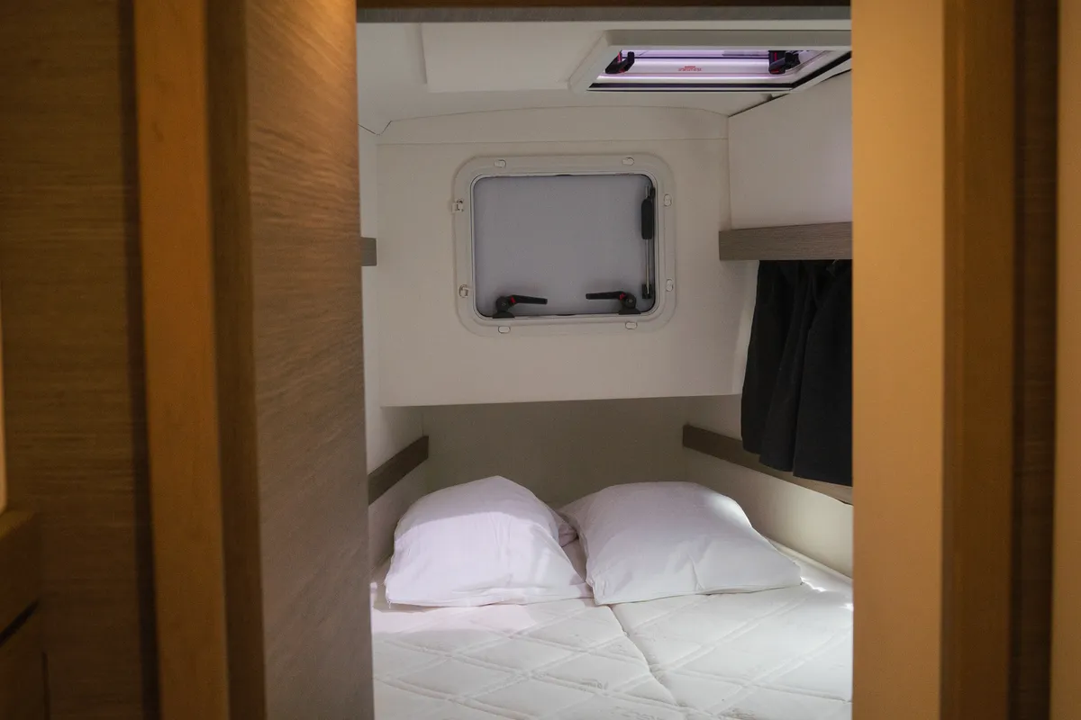 Cabin on Isla, a Fountaine Pajot Isla 40 catamaran at Castellammare del Golfo, Italy
