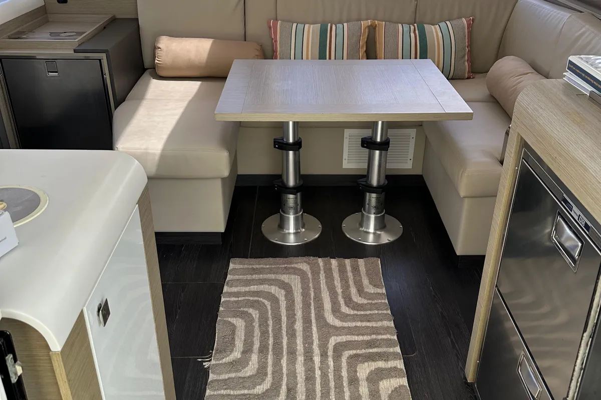 Salon of Isla, a Fountaine Pajot Isla 40 catamaran at Castellammare del Golfo, Italy