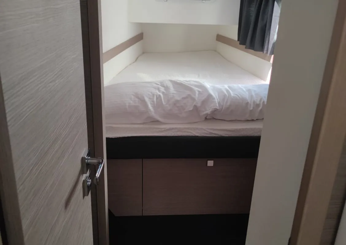 Cabin on Isla, a Fountaine Pajot Isla 40 catamaran at Castellammare del Golfo, Italy
