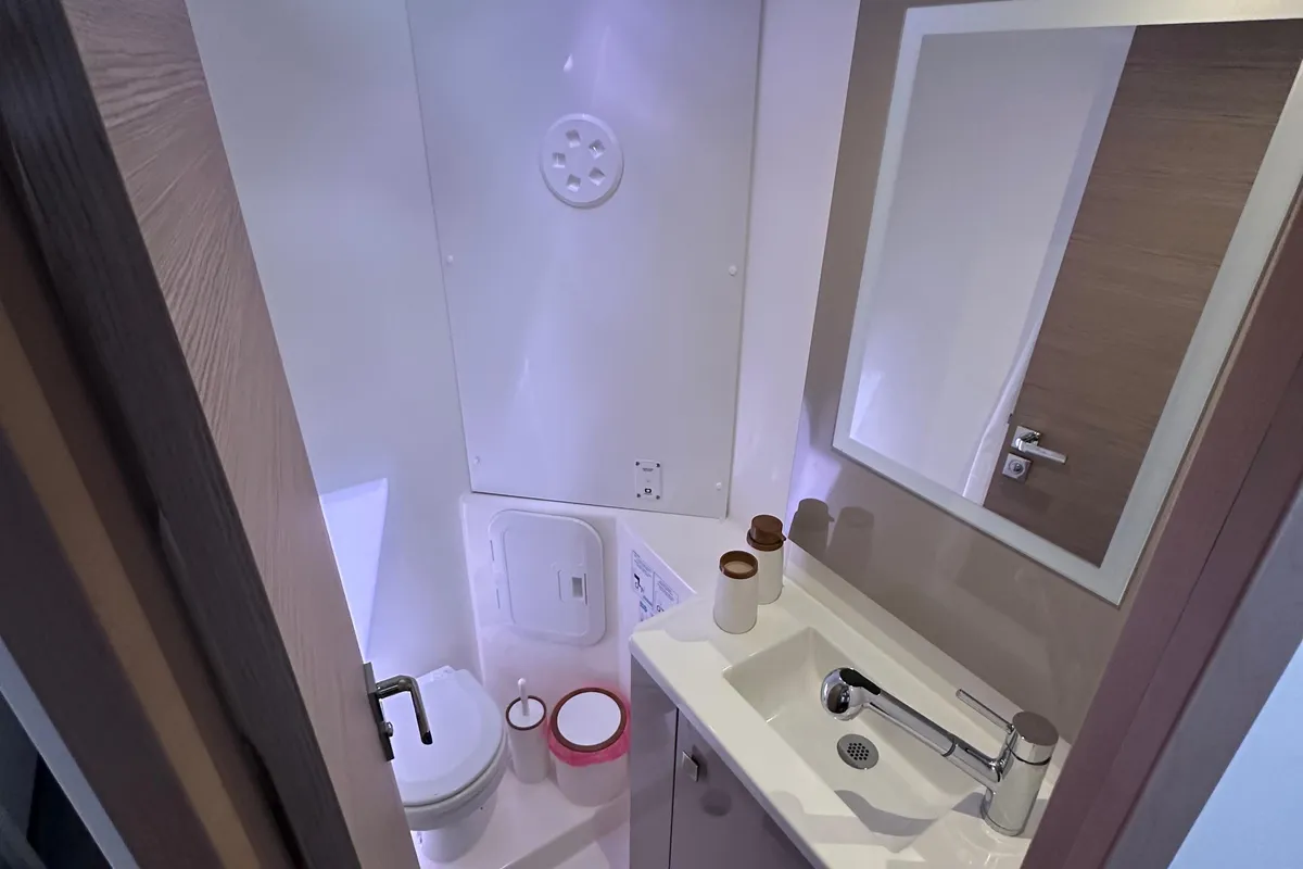 Head on Isla, a Fountaine Pajot Isla 40 catamaran at Castellammare del Golfo, Italy