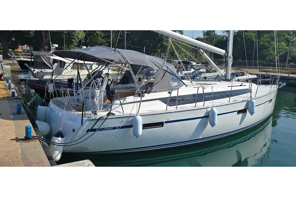 Exterior view of Bavaria Cruiser 37, a sailboat at Zadar, Croatia
