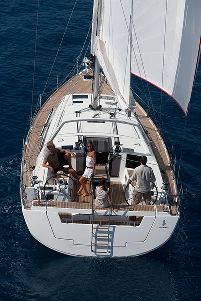 Deck of Moonshine, a Beneteau Oceanis 45 sailboat at Pa Khlok, Thailand
