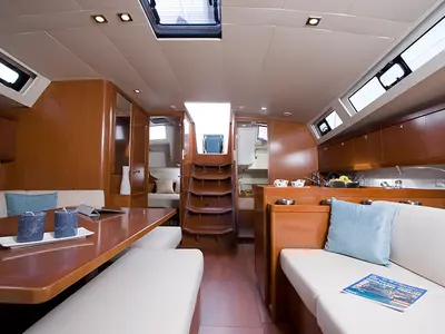 Salon of Moonshine, a Beneteau Oceanis 45 sailboat at Pa Khlok, Thailand