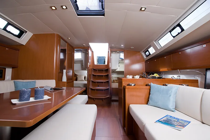 Salon of Moonshine, a Beneteau Oceanis 45 sailboat at Pa Khlok, Thailand