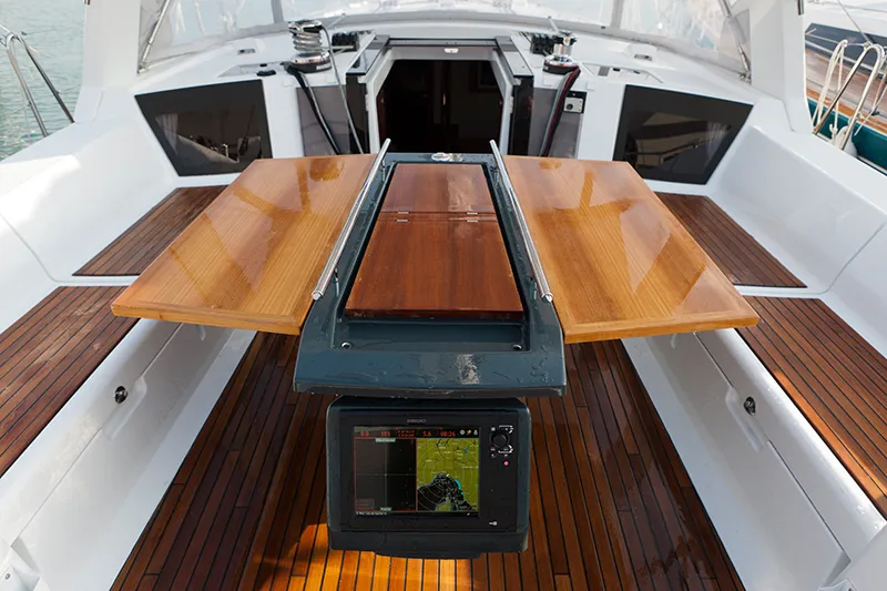 Cockpit of Moonshine, a Beneteau Oceanis 45 sailboat at Pa Khlok, Thailand