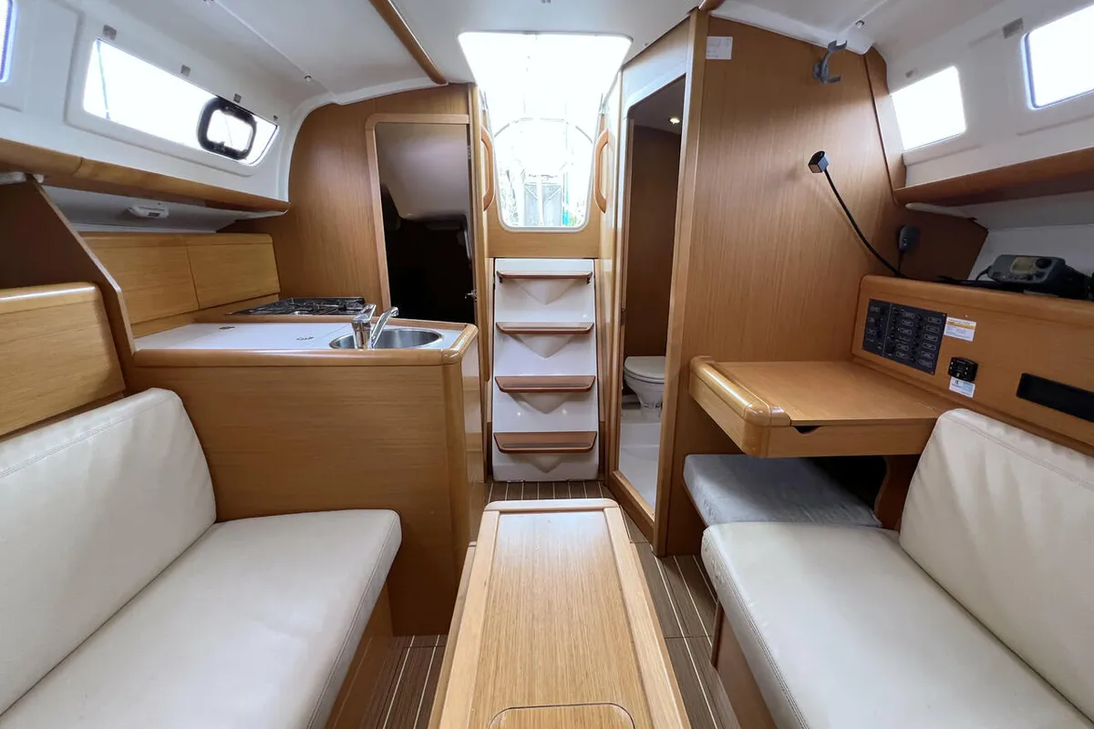Salon of Lightning, a Jeanneau Sun Odyssey 30i sailboat at Barth, Germany
