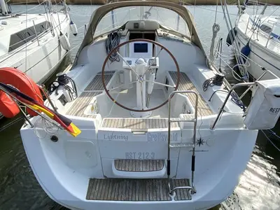 Cockpit of Lightning, a Jeanneau Sun Odyssey 30i sailboat at Barth, Germany