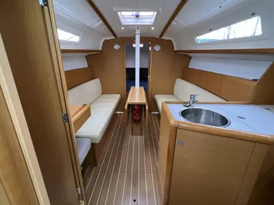 Salon of Lightning, a Jeanneau Sun Odyssey 30i sailboat at Barth, Germany