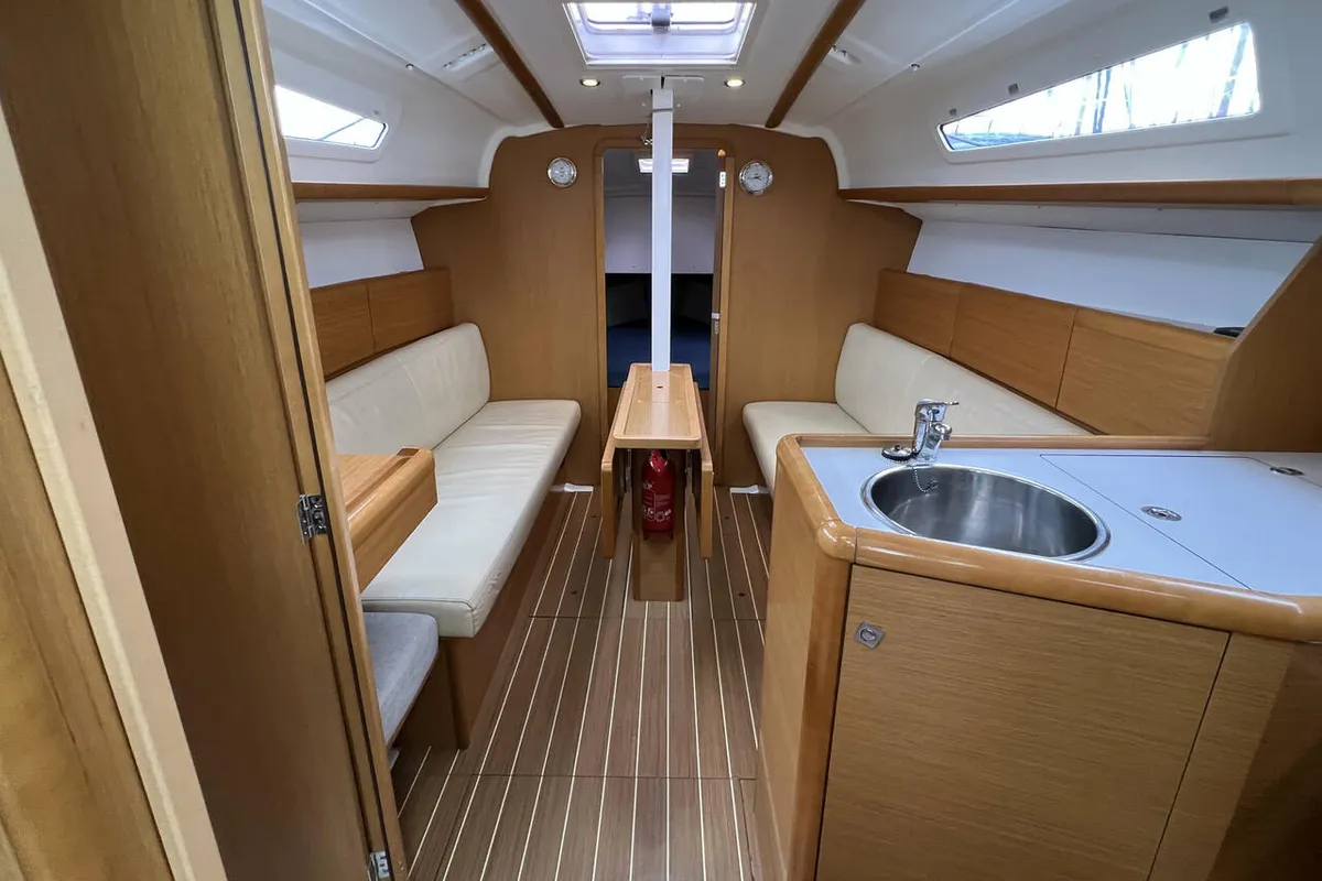 Salon of Lightning, a Jeanneau Sun Odyssey 30i sailboat at Barth, Germany