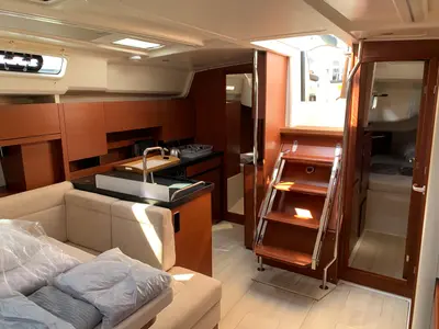 Galley of Oreo, a Hanse 458 sailboat at Thessaloniki, Greece