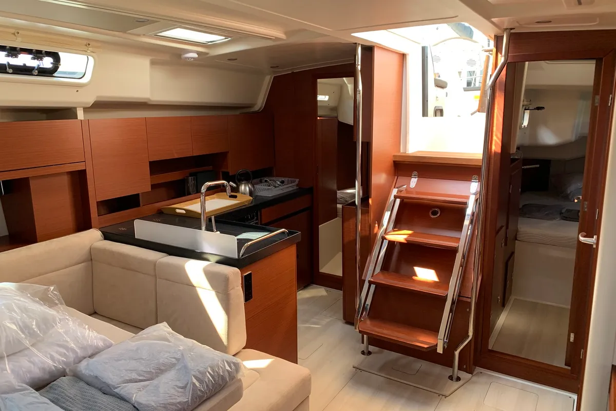 Galley of Oreo, a Hanse 458 sailboat at Thessaloniki, Greece