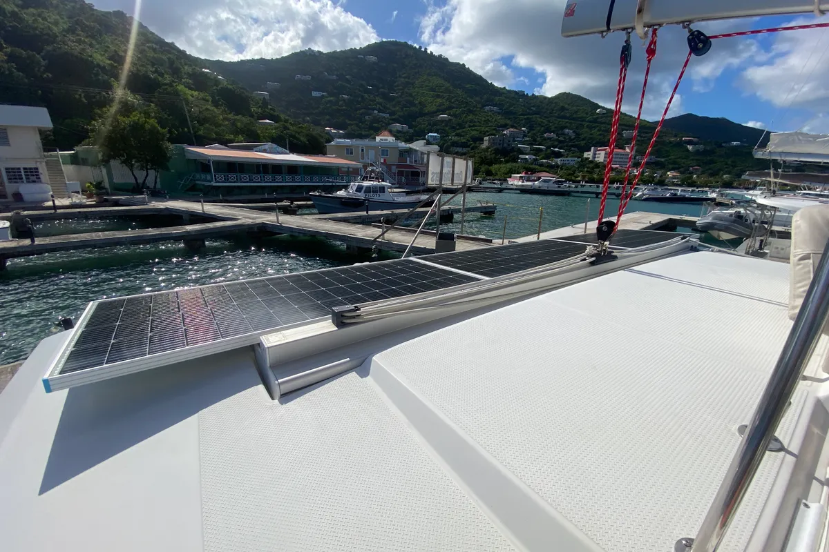 Peacemaker, a Fountaine Pajot Helia 44 catamaran at Road Town, British Virgin Islands