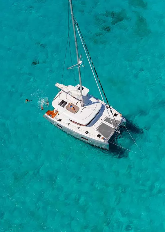 Exterior view of Solaris, a Lagoon 42 catamaran at Grad Trogir, Croatia