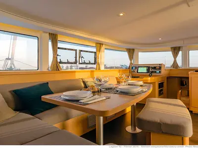 Salon of Solaris, a Lagoon 42 catamaran at Grad Trogir, Croatia