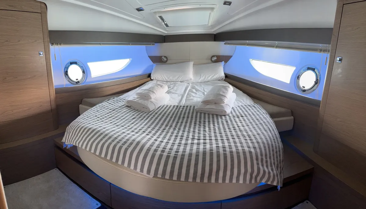 Cabin on Monifa, a Beneteau Gran Turismo 38 motor yacht at Općina Sukošan, Croatia