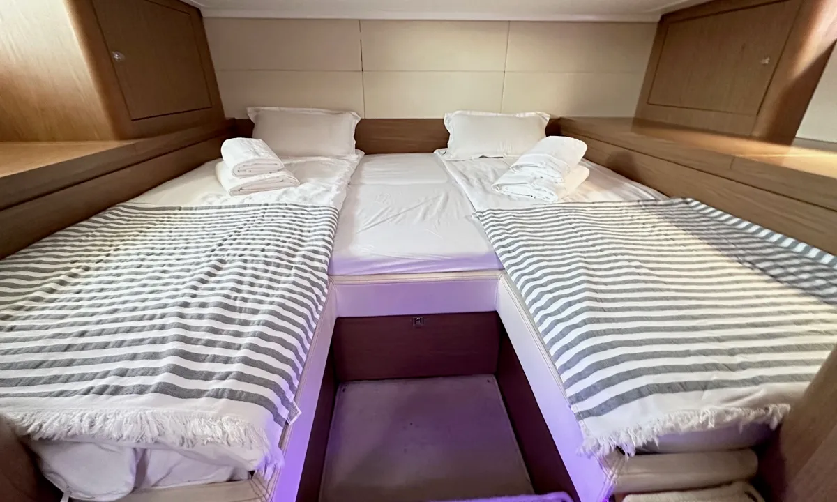Cabin on Monifa, a Beneteau Gran Turismo 38 motor yacht at Općina Sukošan, Croatia