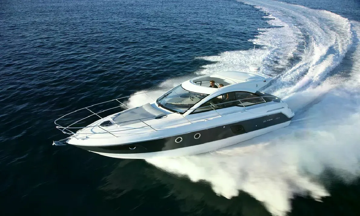 Exterior view of Monifa, a Beneteau Gran Turismo 38 motor yacht at Općina Sukošan, Croatia