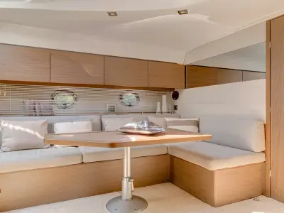 Salon of Monifa, a Beneteau Gran Turismo 38 motor yacht at Općina Sukošan, Croatia