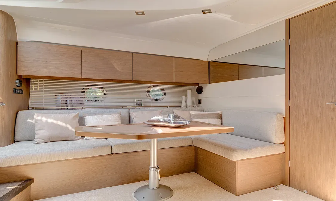 Salon of Monifa, a Beneteau Gran Turismo 38 motor yacht at Općina Sukošan, Croatia
