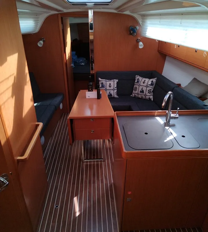Galley of Sea Hope, a Bavaria Cruiser 37 sailboat at Kontokali, Greece