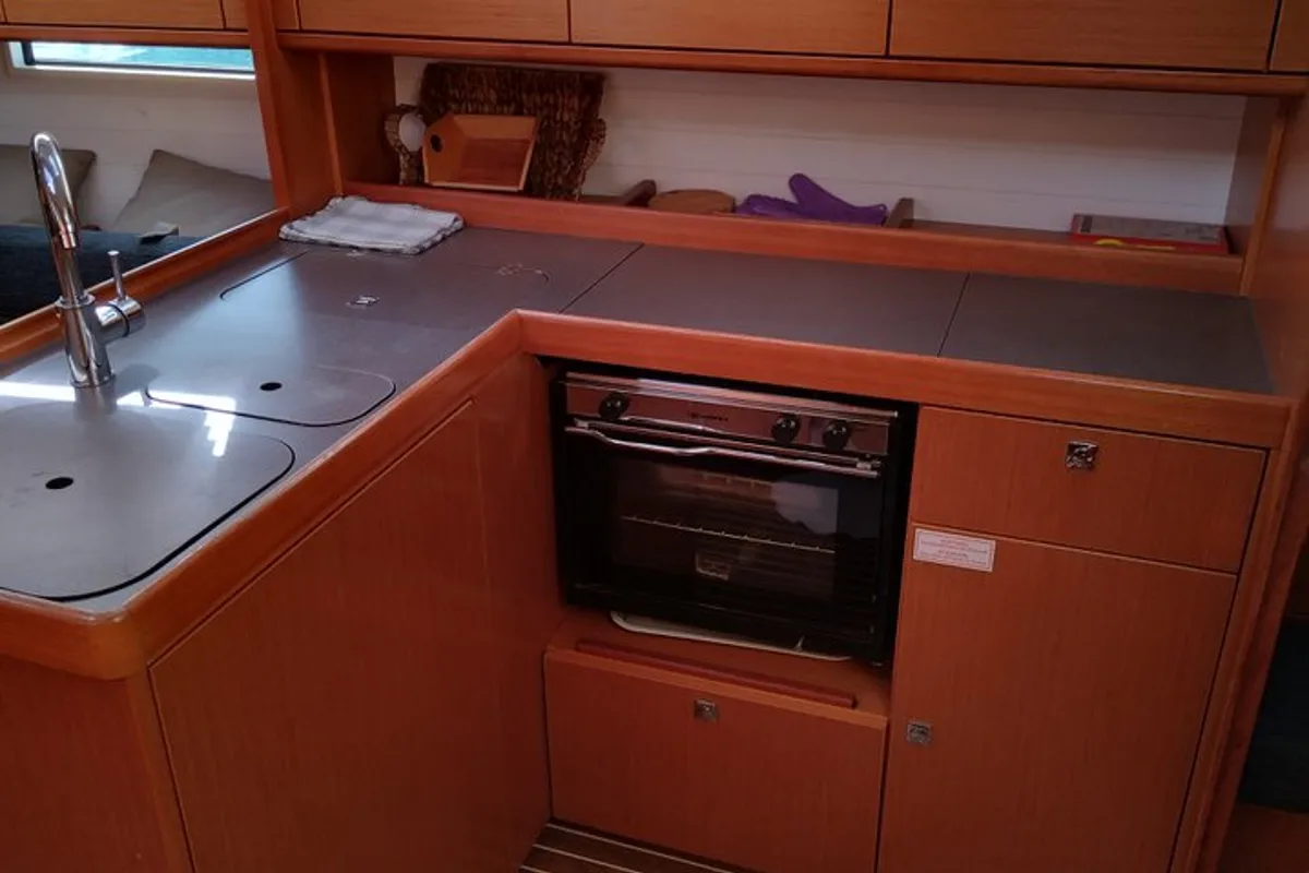 Galley of Sea Hope, a Bavaria Cruiser 37 sailboat at Kontokali, Greece